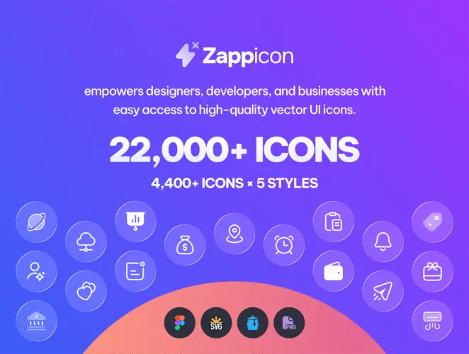 22000全套通用专业简约网页App小程序网站icon图标设计素材合集 Zappicon – Clean & Modern UI Icons