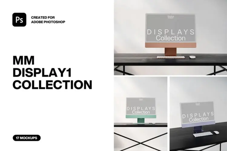 17款工业风iMac苹果显示器屏幕网站网页设计作品展示效果图ps样机 Display1 Collection – 17 Mockups