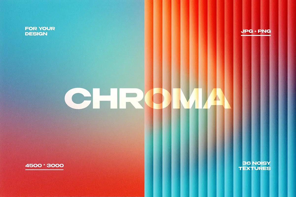 36款复古科幻时尚长虹玻璃条纹彩虹渐变颗粒噪点背景底纹图片素材 Chroma Textures