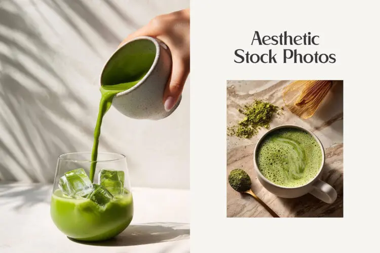 77款日式美学绿茶文化宇治抹茶冲泡饮料粉末特写高清背景图片素材 75 Aesthetic Matcha Stock Photos