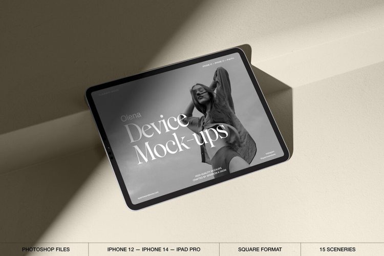 极简侘寂工业风iPhone手机iPad平板电脑UI设计展示效果图ps样机 Aesthetics Device Mockups