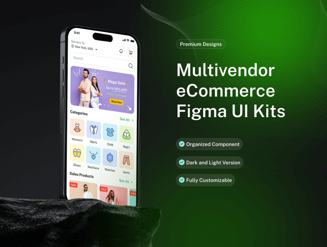 带直播功能的电子商务移动应用程序Figma UI套件 Shoply – eCommerce Mobile App Figma UI Kits