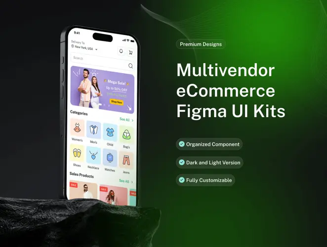 带直播功能的电子商务移动应用程序Figma UI套件 Shoply – eCommerce Mobile App Figma UI Kits