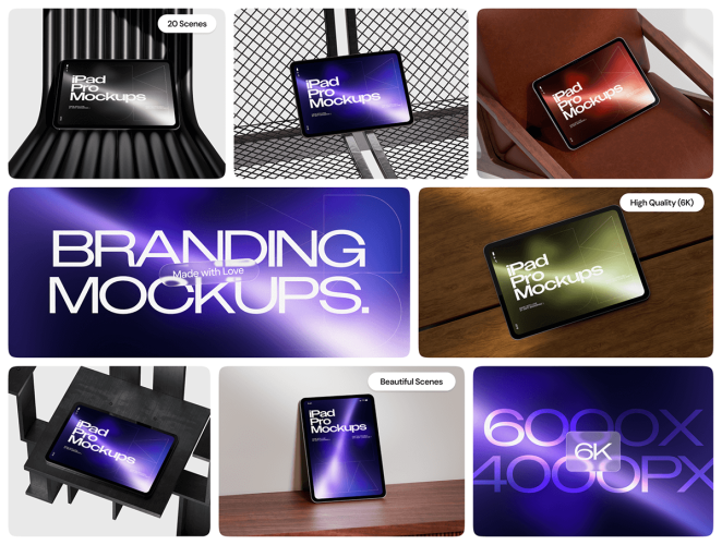 20款现代简约家居软装iPad平板UI设计作品场景展示效果图ps样机 Branding Mockups – iPad Pro