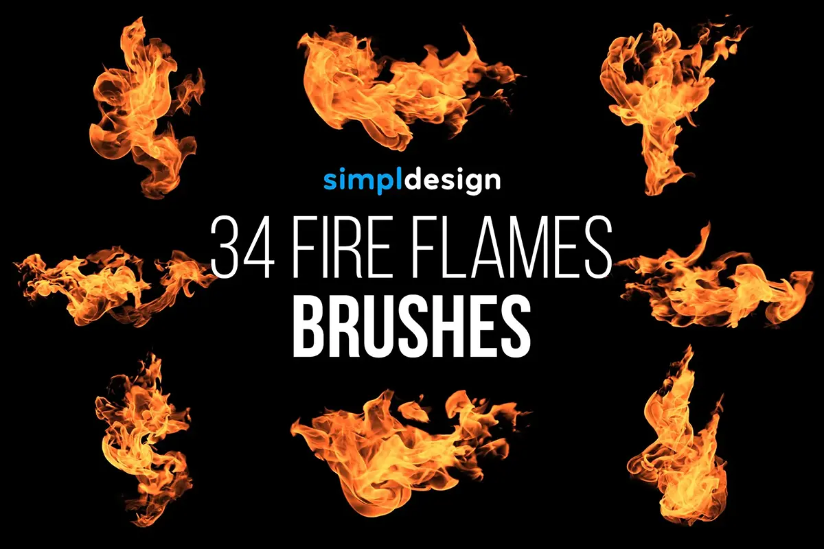 火焰燃烧效果ps笔刷插件素材 Fire Photoshop Brushes