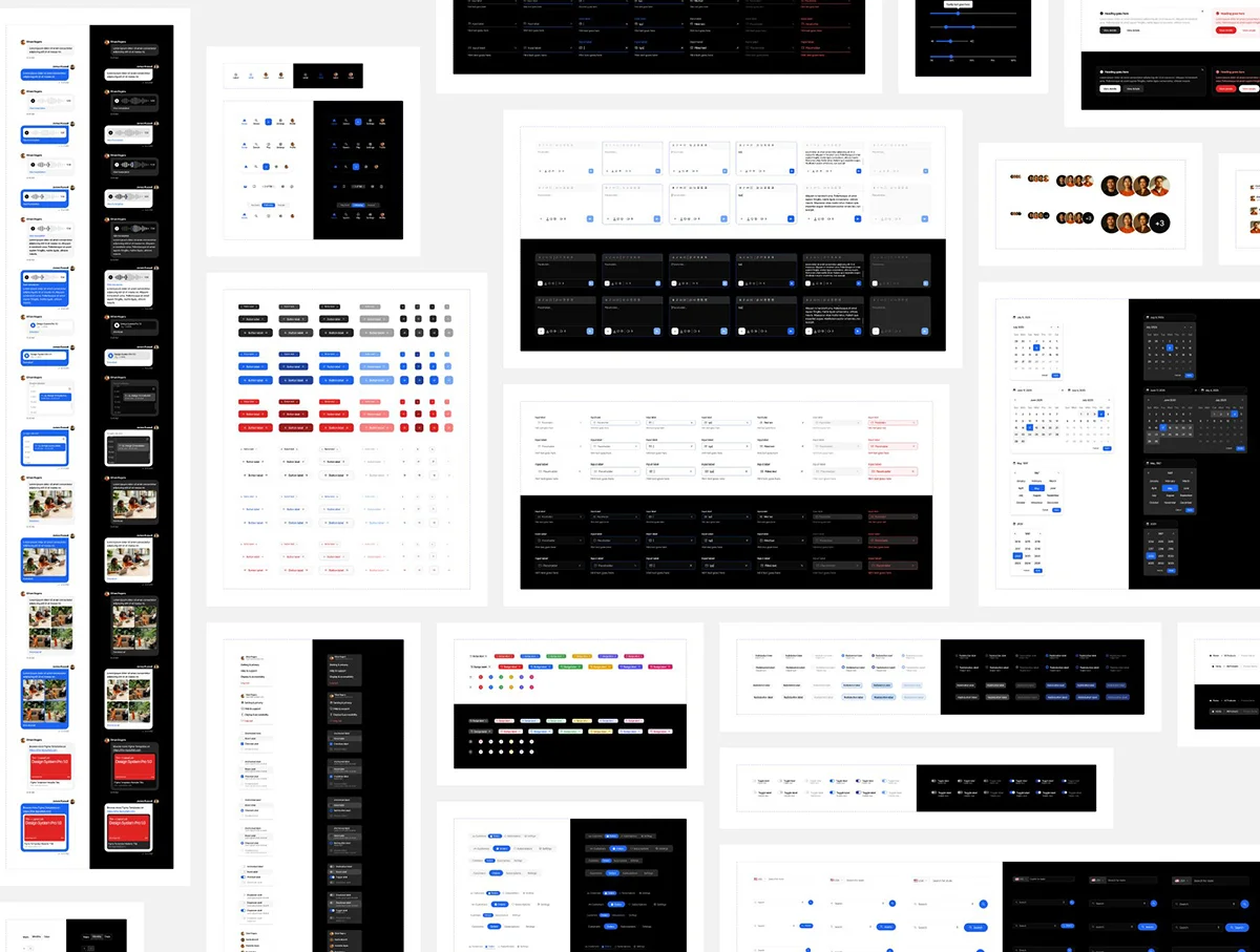 920个自适应组件用户界面设计系统UI套件明暗模板 Design System Pro Atomic 1.0 – Dark Mode Included