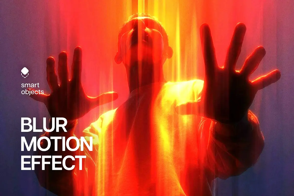 运动模糊梦幻漏光效果照片图像滤镜ps特效预设模板 Motion Blur Photo Effect