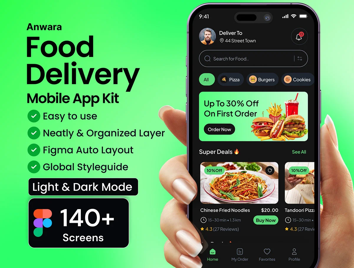 140+屏食品配送移动应用程序UI套件 Friendly animals illustrations for Apps and Web