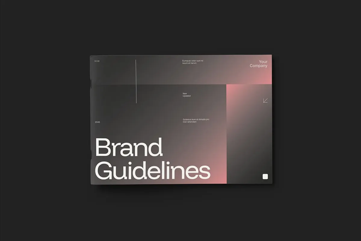 68页A4横版VI规范识别指导手册品牌形象定位排版设计id版式模板 Gradient Brand Guidelines – Unioon