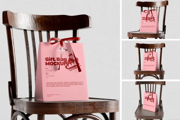 4款礼品盒礼盒纸盒模型品牌包装设计贴图ps样机素材模板 High Quality Gift Box Mockup