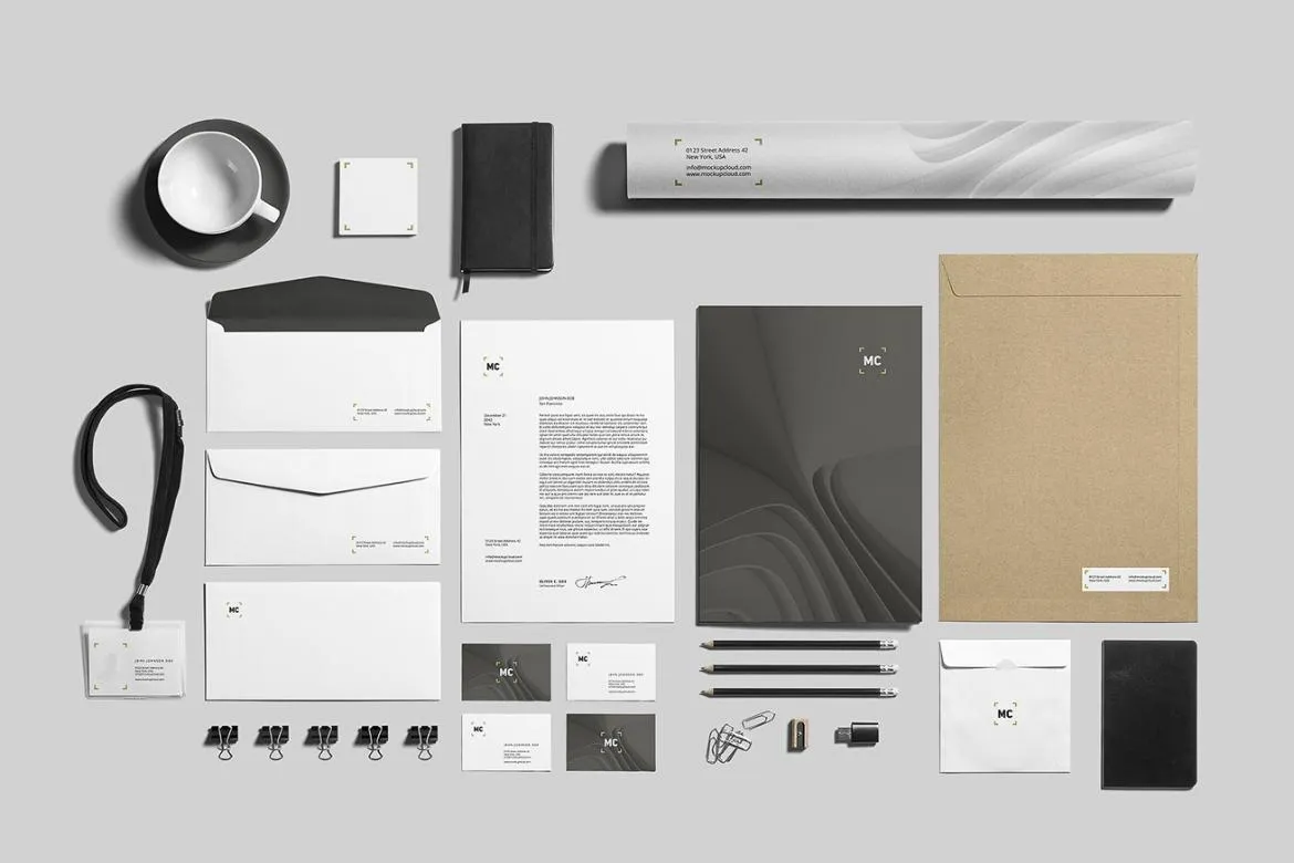 商务文具品牌模型VI样机 Business Stationery Branding Mockup