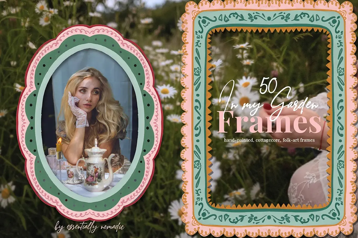 50款浪漫梦幻乡村童话手绘花边相框艺术装饰边框png免抠图片素材 Cottagecore Decorative Frame clipart