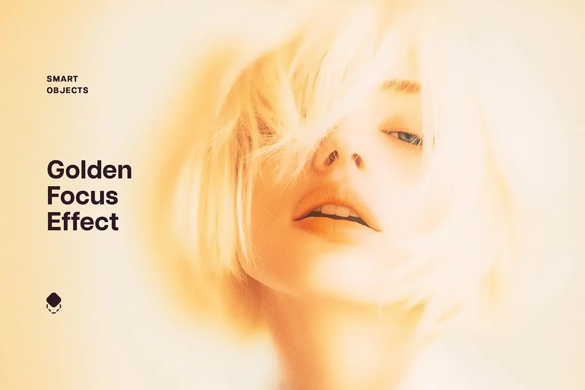 梦幻朦胧模糊金色光效照片滤镜ps特效样机模板 Golden Soft Focus Photo Effect