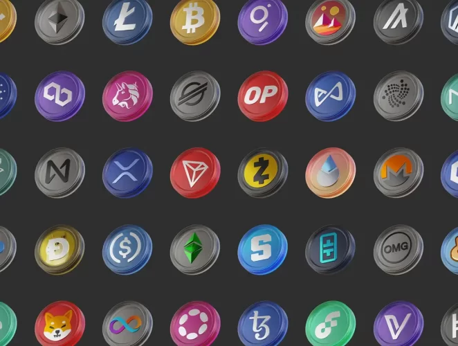 100款3D数字资产金融加密货币钱包区块链icon图标png免抠图片素材 100 Crypto Coins – 3D Asset Pack