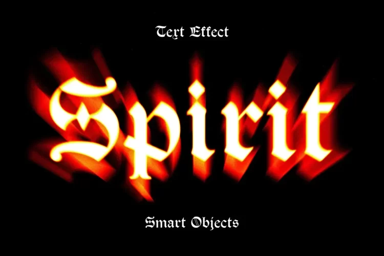 火焰文字效果图片滤镜ps特效样机素材模板 Flame Text Effect