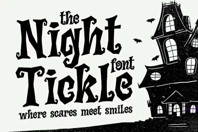 万圣节夜叉恐怖氛围装饰性字体 Night Tickle a Horror Playful Font