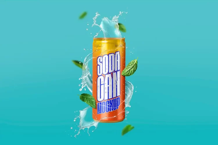高品质优雅的苏打水罐模制品 High Quality Elegant Soda Tin Can Mockup