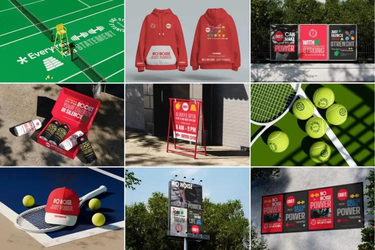 44款网球运动健身卫衣运动服广告牌周边VI设计展示效果图ps样机 Gym Tennis Sportswear Mockups