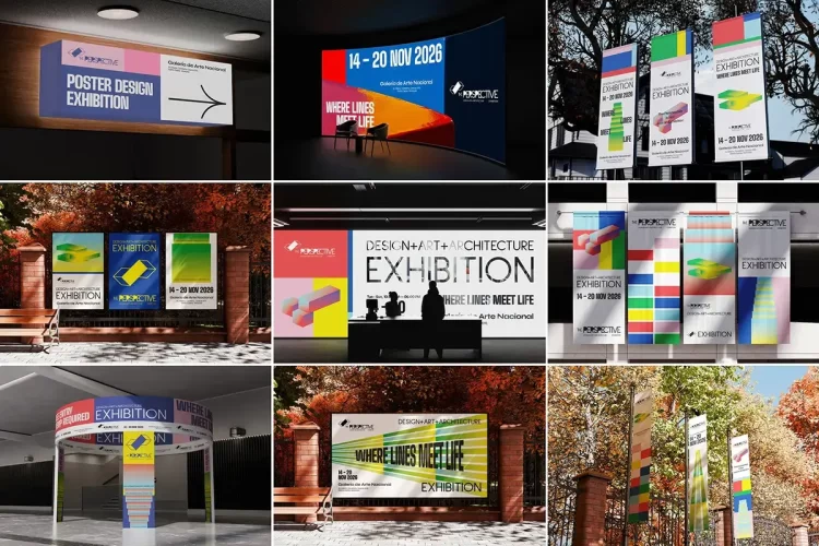 40款展览展会广告牌横幅导视展板品牌VI应用设计展示效果图ps样机 The Perspective – Event & Exhibition Mockups