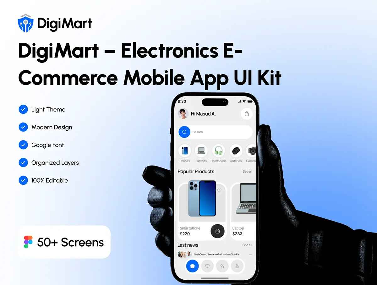电子产品电子商务移动应用程序 DigiMart – Electronics E-Commerce Mobile App