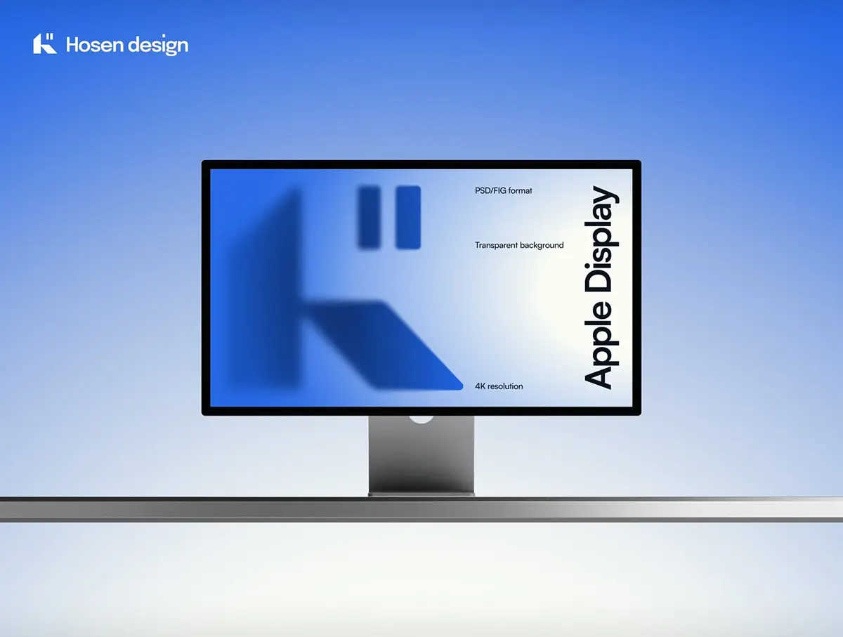 苹果iMac显示器干净的金属场景ui界面设计展示效果图ps样机 iMac Mockup — Metal Scene